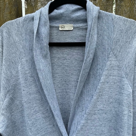 AG Adriano Goldschmied Light Blue Shawl Collar Button Front Cardigan Sz XL - Picture 3 of 10
